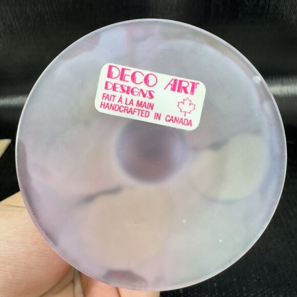 Deco Art Designs Canada Hand Crafted Art Glass Vase Multicolored Swung Vase VTG - Picture 4 of 12